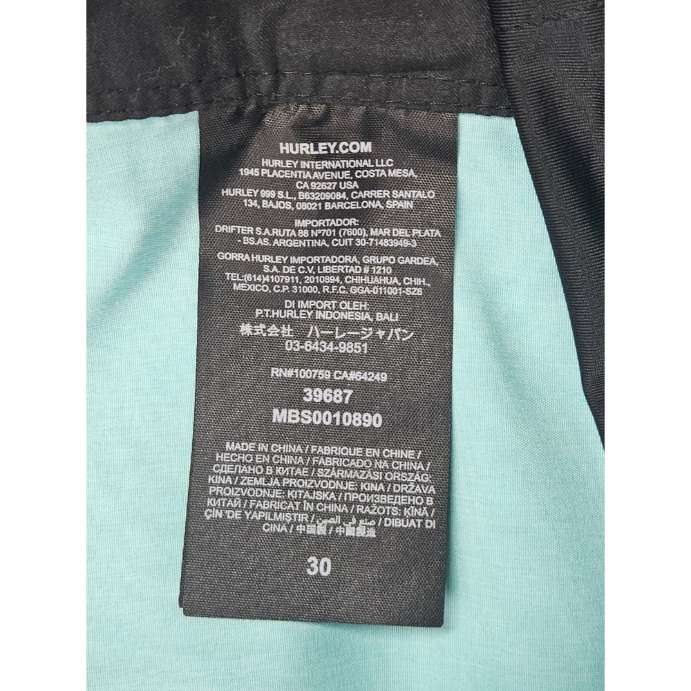 Hurley Board Shorts Mens 30 Turquoise Swim Surf Beach NWT $40 - Picture 10 of 11